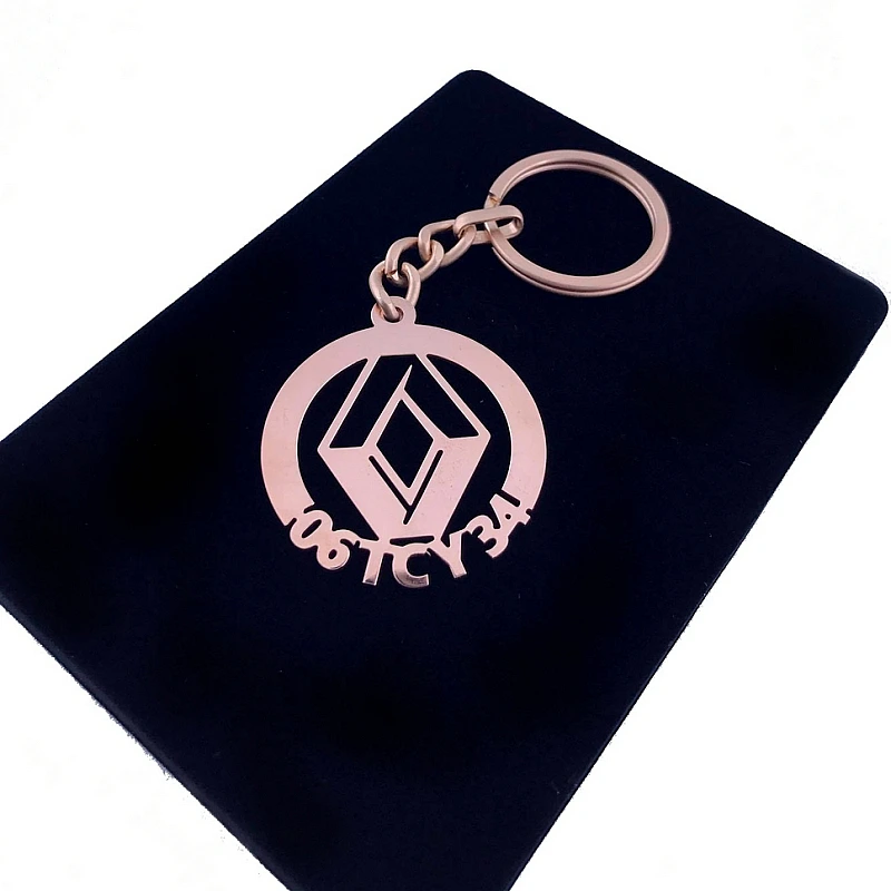 Renault Anahtarlık - Metal Kişiye Özel Rose 24K Ayar Gerçek Altın Kaplama