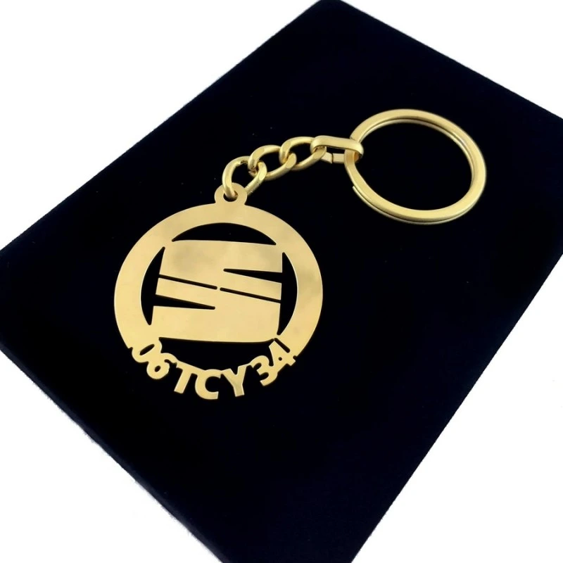 Seat Anahtarlık - Metal Kişiye Özel Gold 24K Ayar Gerçek Altın Kaplama