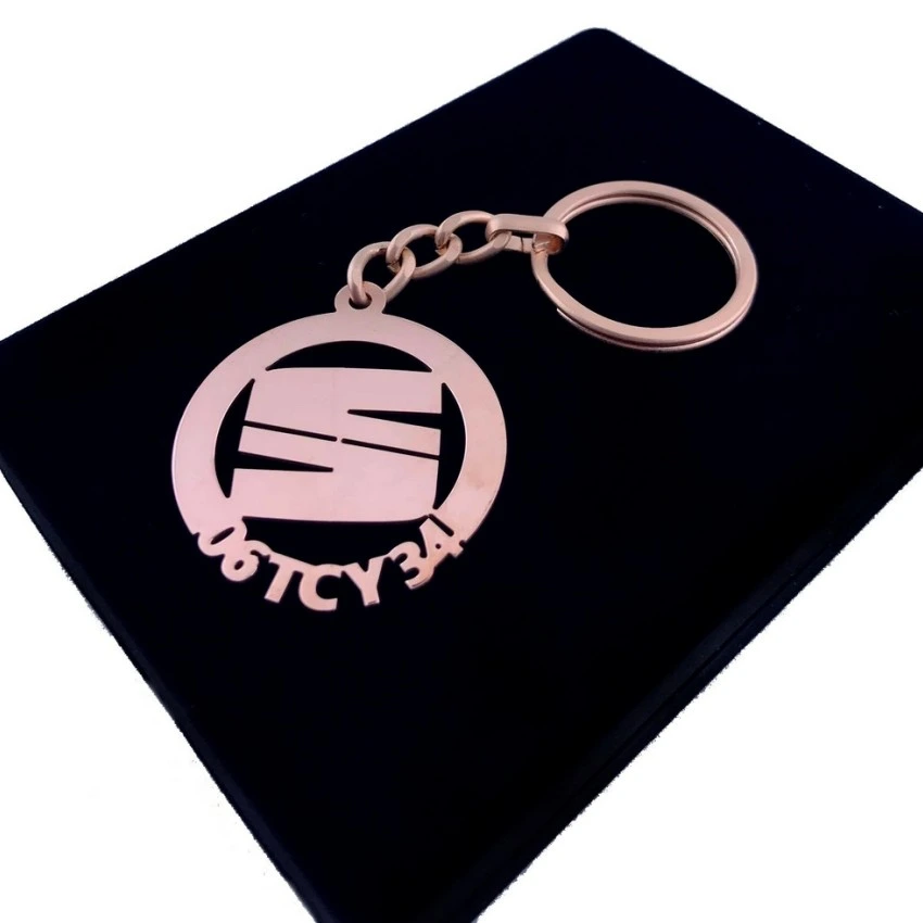 Seat Anahtarlık - Metal Kişiye Özel Rose 24K Ayar Gerçek Altın Kaplama