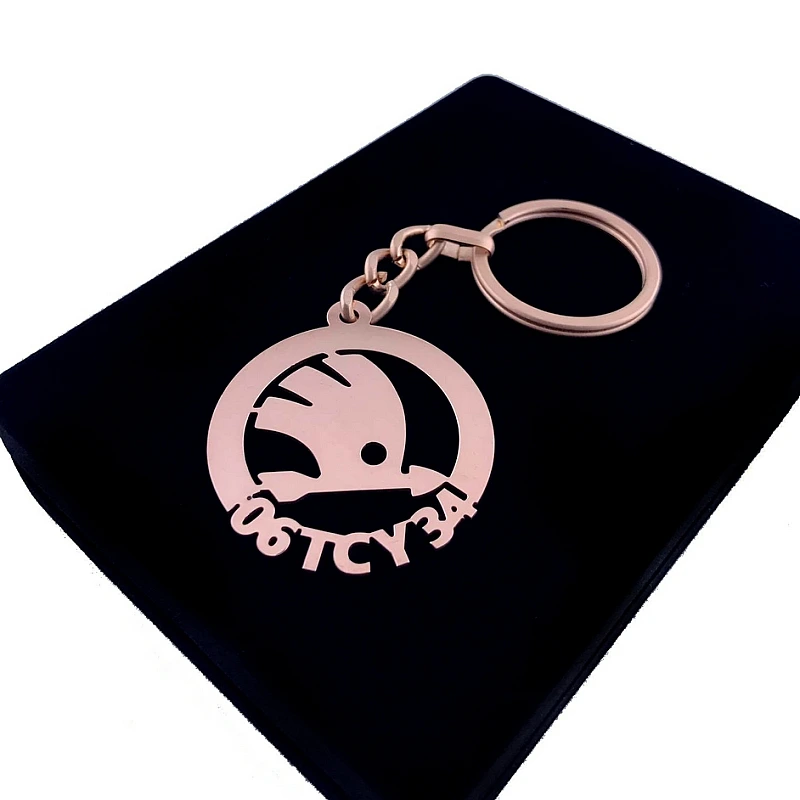 Skoda Anahtarlık - Metal Kişiye Özel Rose 24K Ayar Gerçek Altın Kaplama