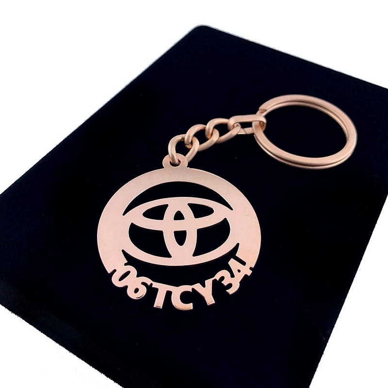 Toyota Anahtarlık - Metal Kişiye Özel Rose 24K Ayar Gerçek Altın Kaplama