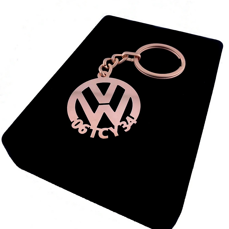 Volkwagen Anahtarlık - Metal Kişiye Özel Rose 24K Ayar Gerçek Altın Kaplama