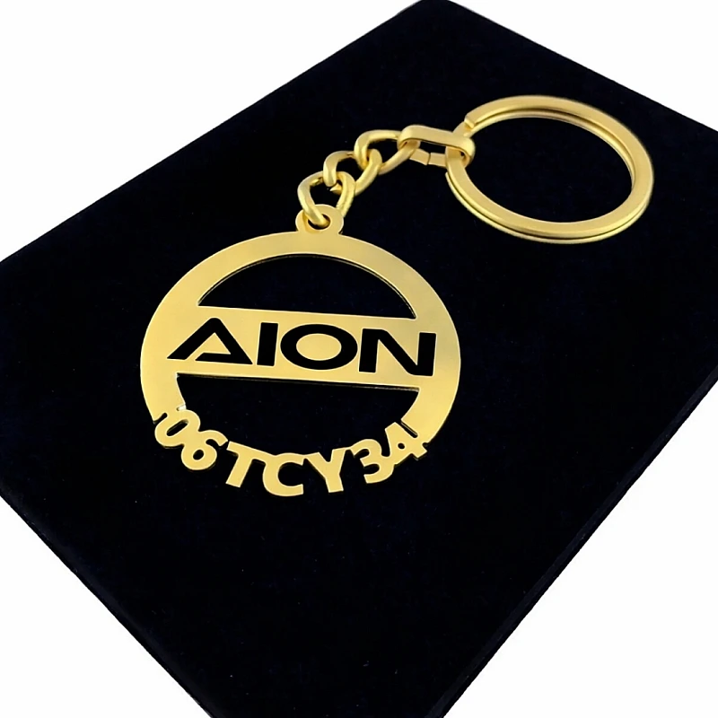 Aion Anahtarlık - Metal Kişiye Özel Gold 24K Ayar Gerçek Altın Kaplama