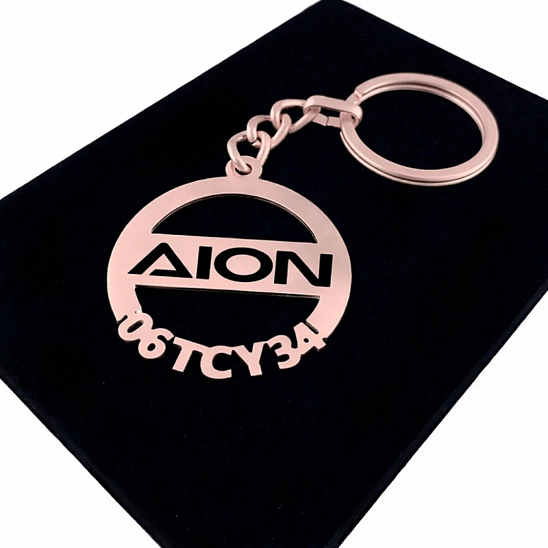 Aion Anahtarlık - Metal Kişiye Özel Rose 24K Ayar Gerçek Altın Kaplama