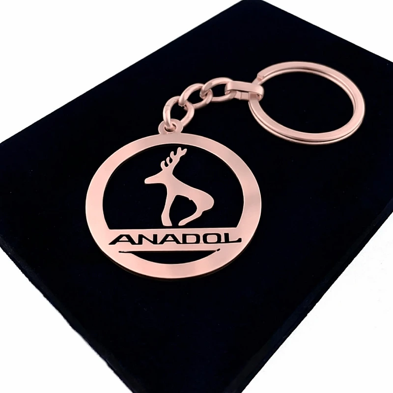 Anadol Anahtarlık - Metal Kişiye Özel Rose 24K Ayar Gerçek Altın Kaplama