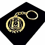 Beşiktaş Anahtarlık - Metal Kişiye Özel Gold 24K Ayar Gerçek Altın Kaplama
