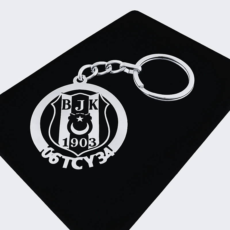 Beşiktaş Anahtarlık - Metal Kişiye Özel 925 Ayar Gümüş Kaplama
