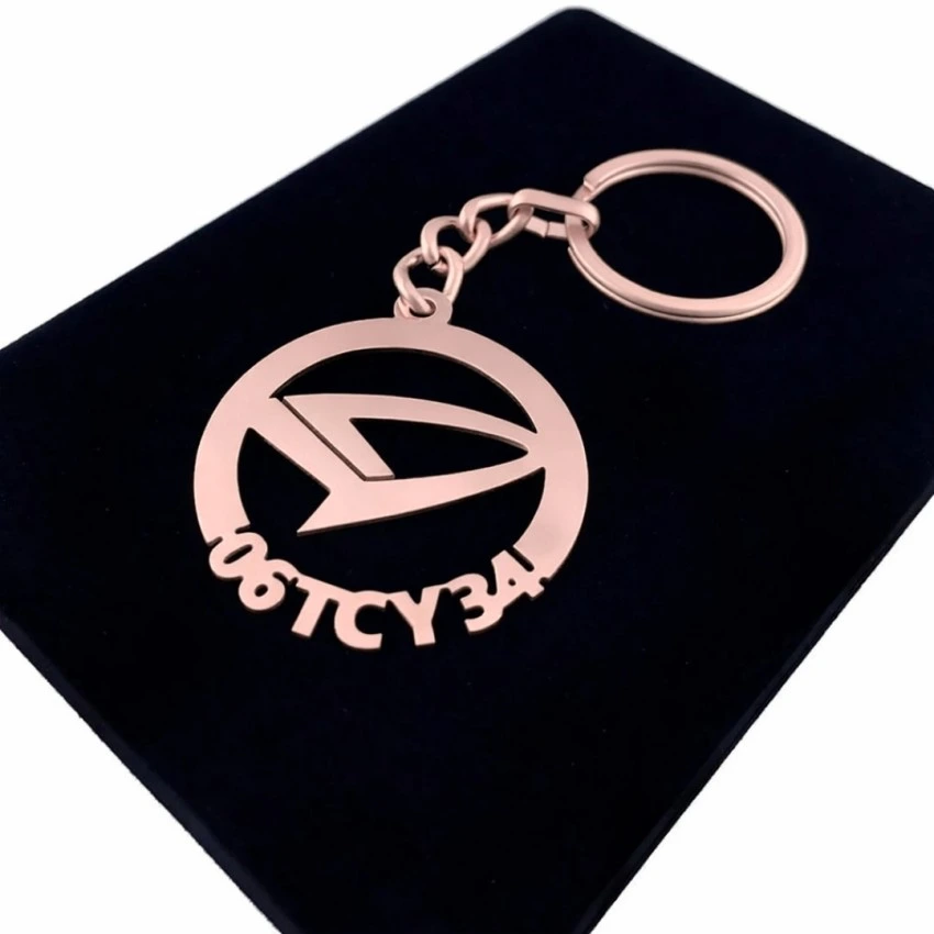 Daihatsu Anahtarlık - Metal Kişiye Özel Rose 24K Ayar Gerçek Altın Kaplama