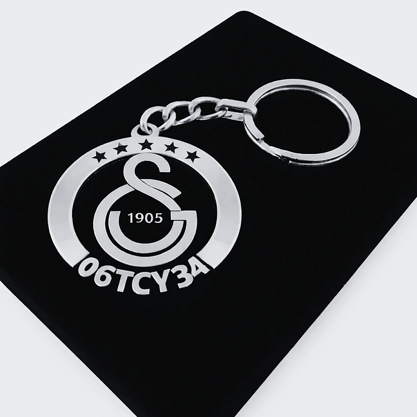 Galatasaray Anahtarlık - Metal Kişiye Özel 925 Ayar Gümüş Kaplama