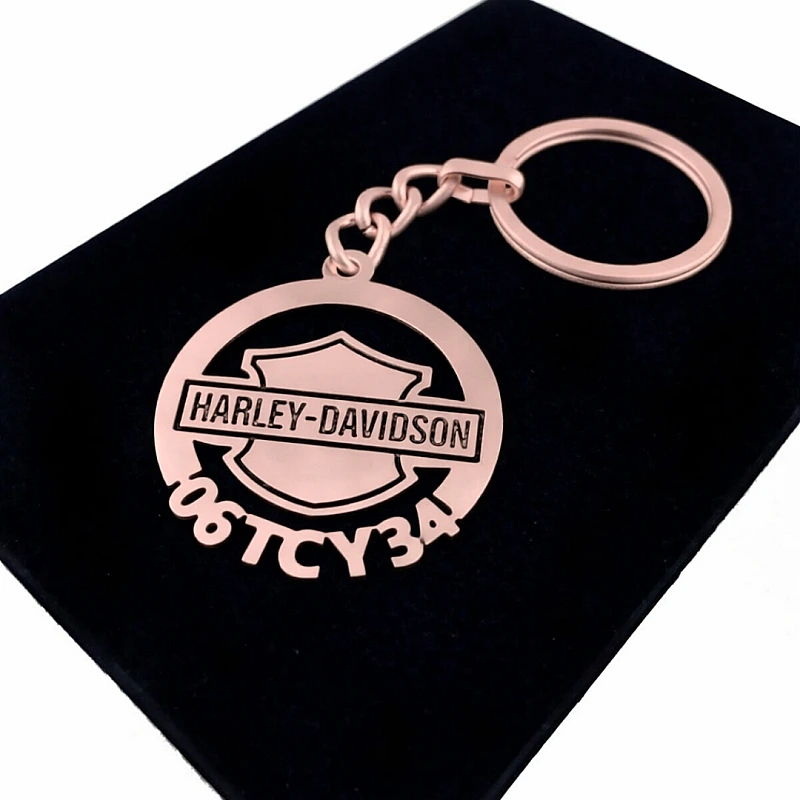 Harley Davidson Anahtarlık - Metal Kişiye Özel Rose 24K Ayar Gerçek Altın Kaplama