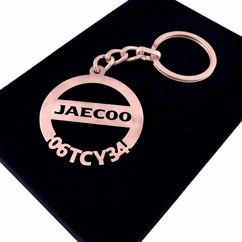 Jaecoo Anahtarlık - Metal Kişiye Özel Rose 24K Ayar Gerçek Altın Kaplama