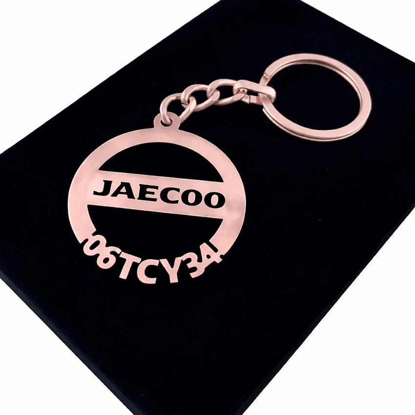 Jaecoo Anahtarlık - Metal Kişiye Özel Rose 24K Ayar Gerçek Altın Kaplama