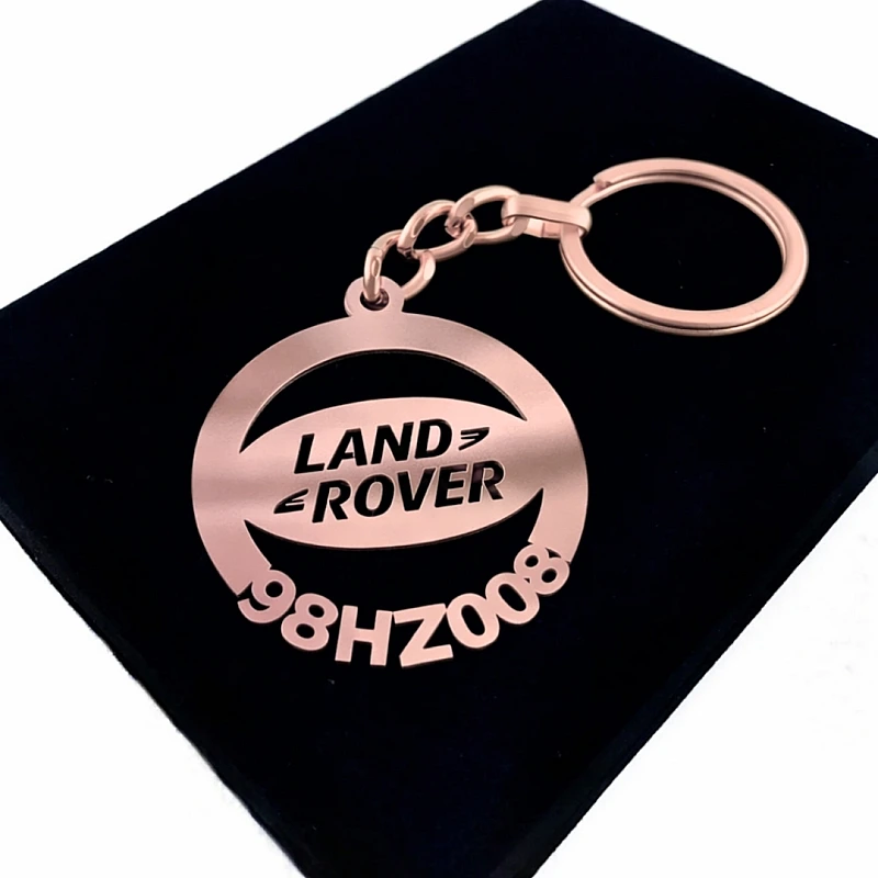 Land Rover Anahtarlık - Metal Kişiye Özel Rose 24K Ayar Gerçek Altın Kaplama
