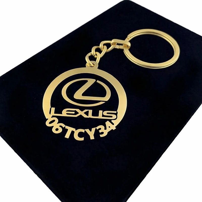 Lexus Anahtarlık - Metal Kişiye Özel Gold 24K Ayar Gerçek Altın Kaplama