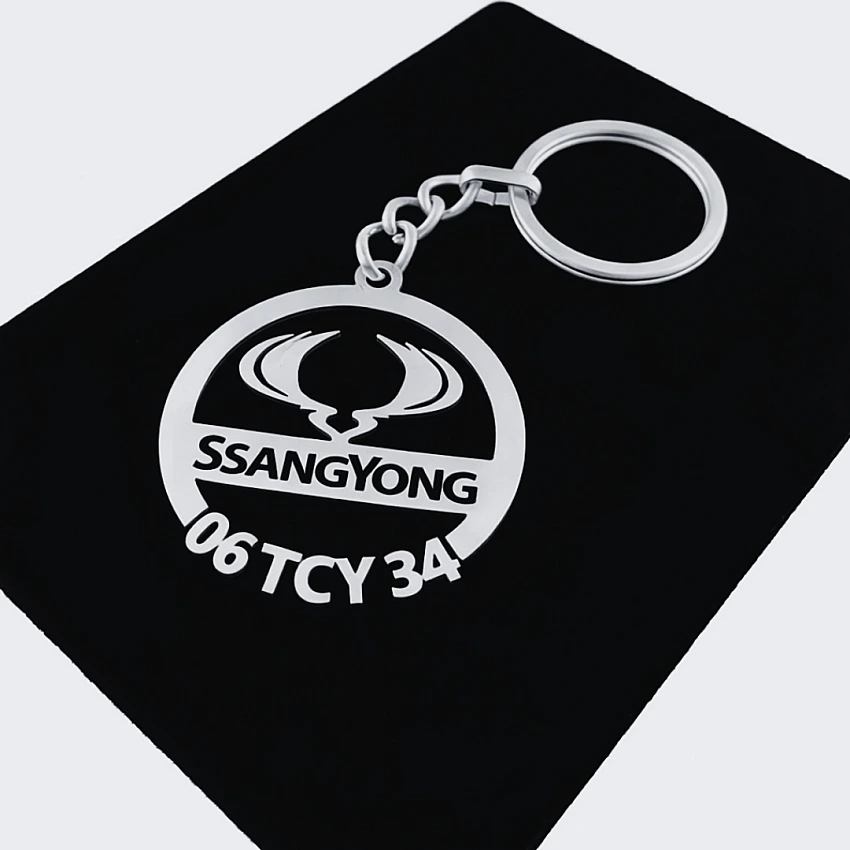 Ssangyong Anahtarlık - Metal Kişiye Özel 925 Ayar Gümüş Kaplama
