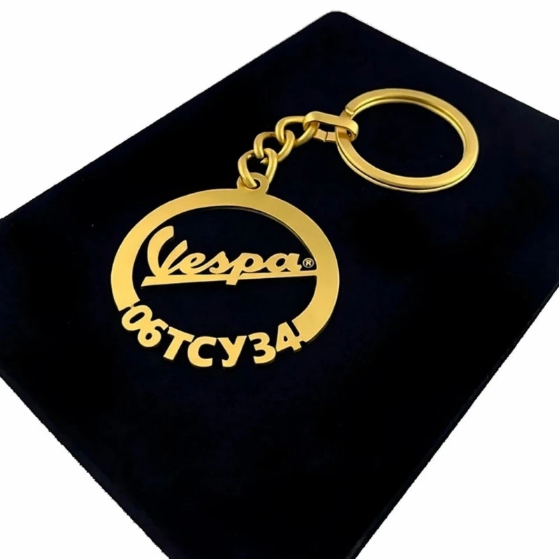 Vespa Anahtarlık - Metal Kişiye Özel Gold 24K Ayar Gerçek Altın Kaplama