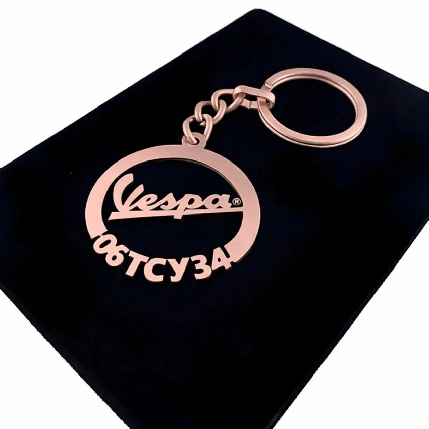 Vespa Anahtarlık - Metal Kişiye Özel Rose 24K Ayar Gerçek Altın Kaplama