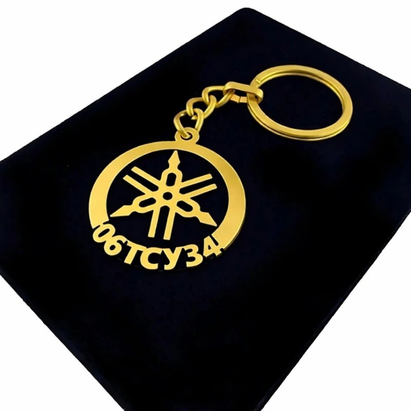 Yamaha Anahtarlık - Metal Kişiye Özel Gold 24K Ayar Gerçek Altın Kaplama