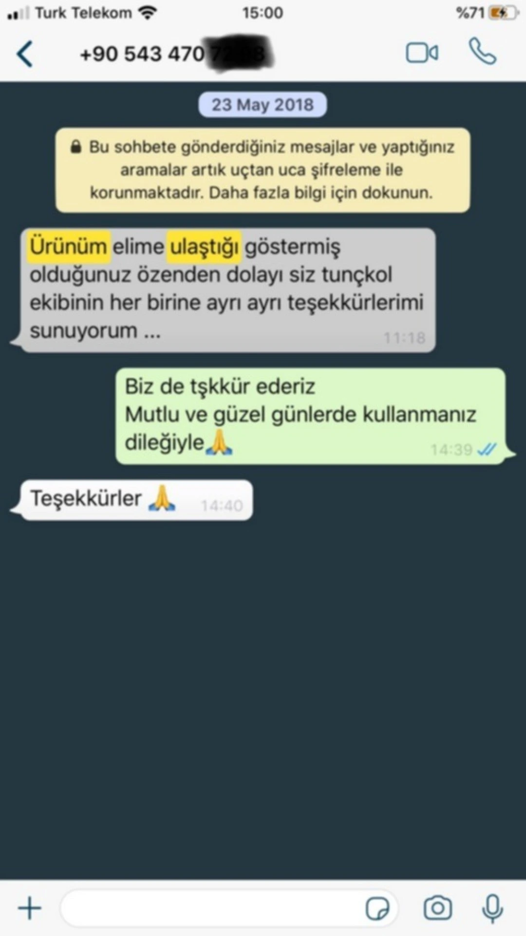 Sizden Gelen Whatsapp Mesajları