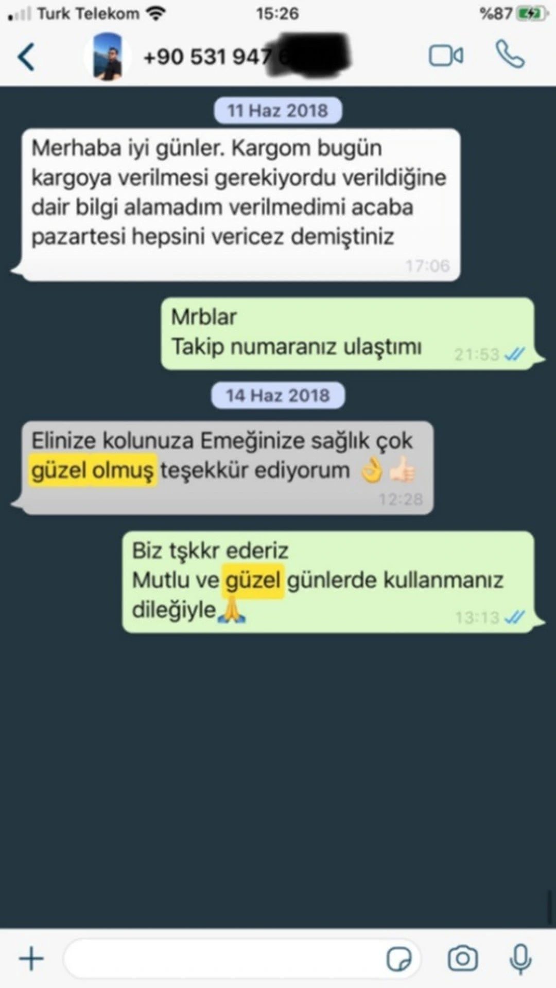Sizden Gelen Whatsapp Mesajları