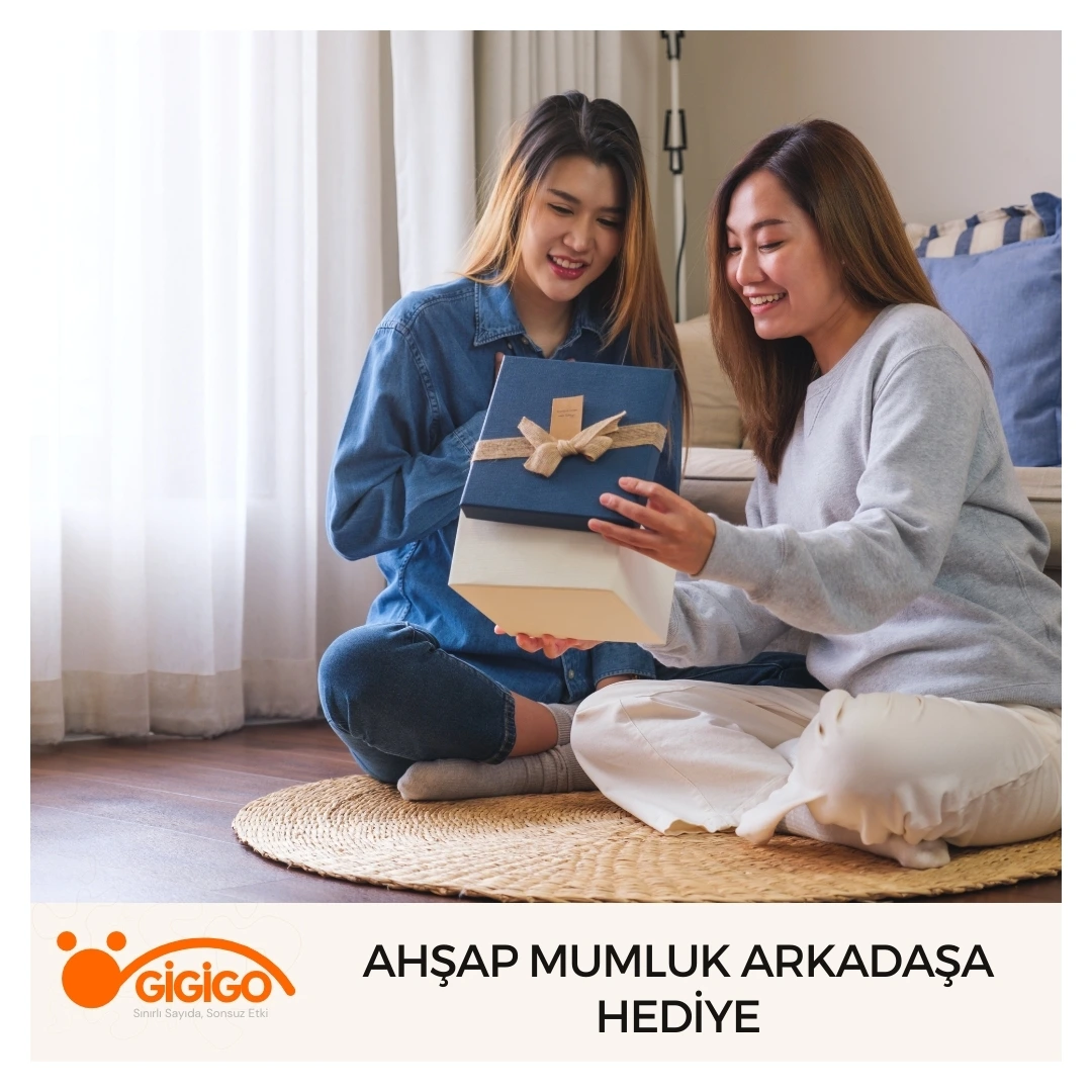 Ahşap Mumluk Arkadaşa Hediye