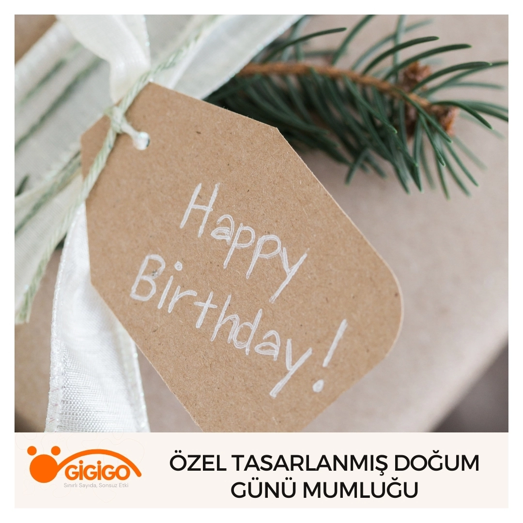 kişiye Özel Lazer Kazımalı Doğum Günü Mumluğu