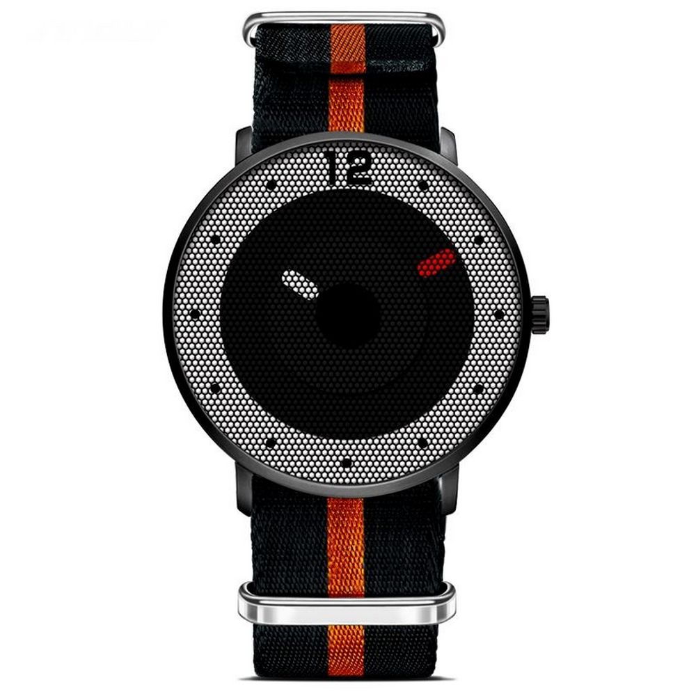 Cool Watch Saat - Siyah Kasa - Siyah Turuncu Şerit Kordon Cool Fashion Unisex