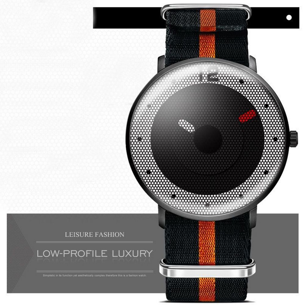 Cool Watch Saat - Siyah Kasa - Siyah Turuncu Şerit Kordon Cool Fashion Unisex