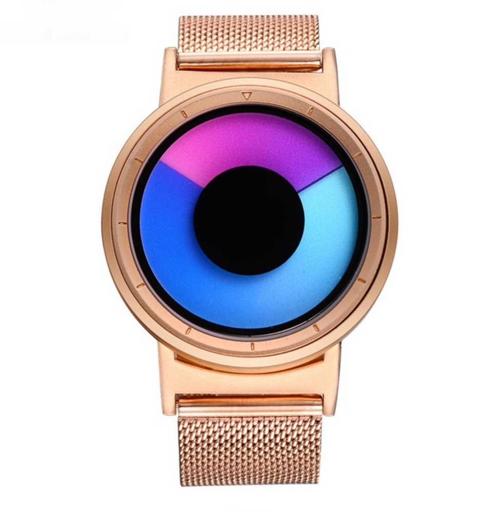 Cool Watch Saat - Rose Kasa - Rose Kordon CooL Galaxy Mix Mavi Pembe Ekran Unisex