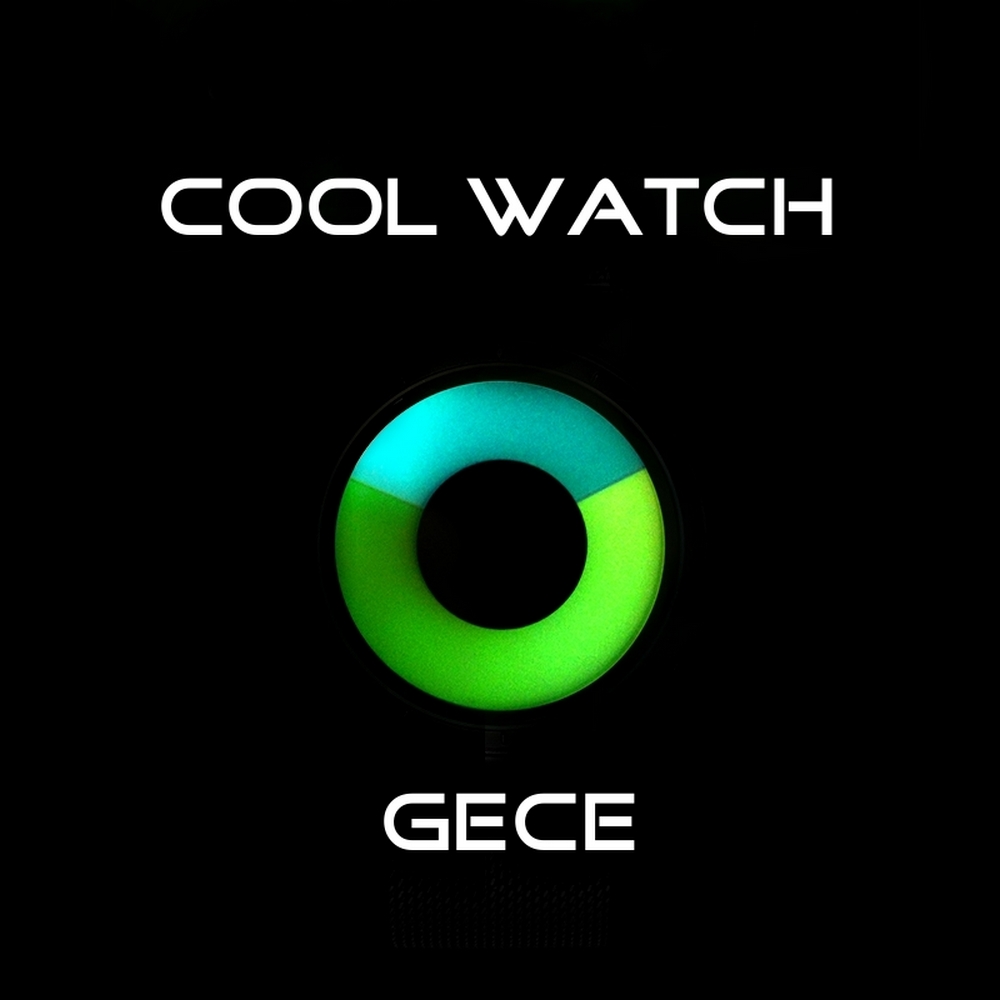 Cool Watch Saat - Siyah Kasa - Siyah Kordon CooL Galaxy Mix Sarı Yeşil Ekran Unisex