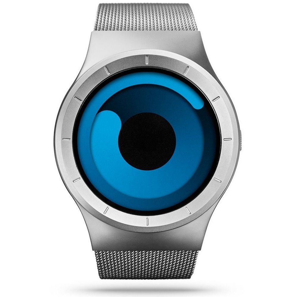 Cool Watch Saat - Silver Shiny Kasa - Silver Kordon CooL Galaxy S Mavi Ekran Unisex