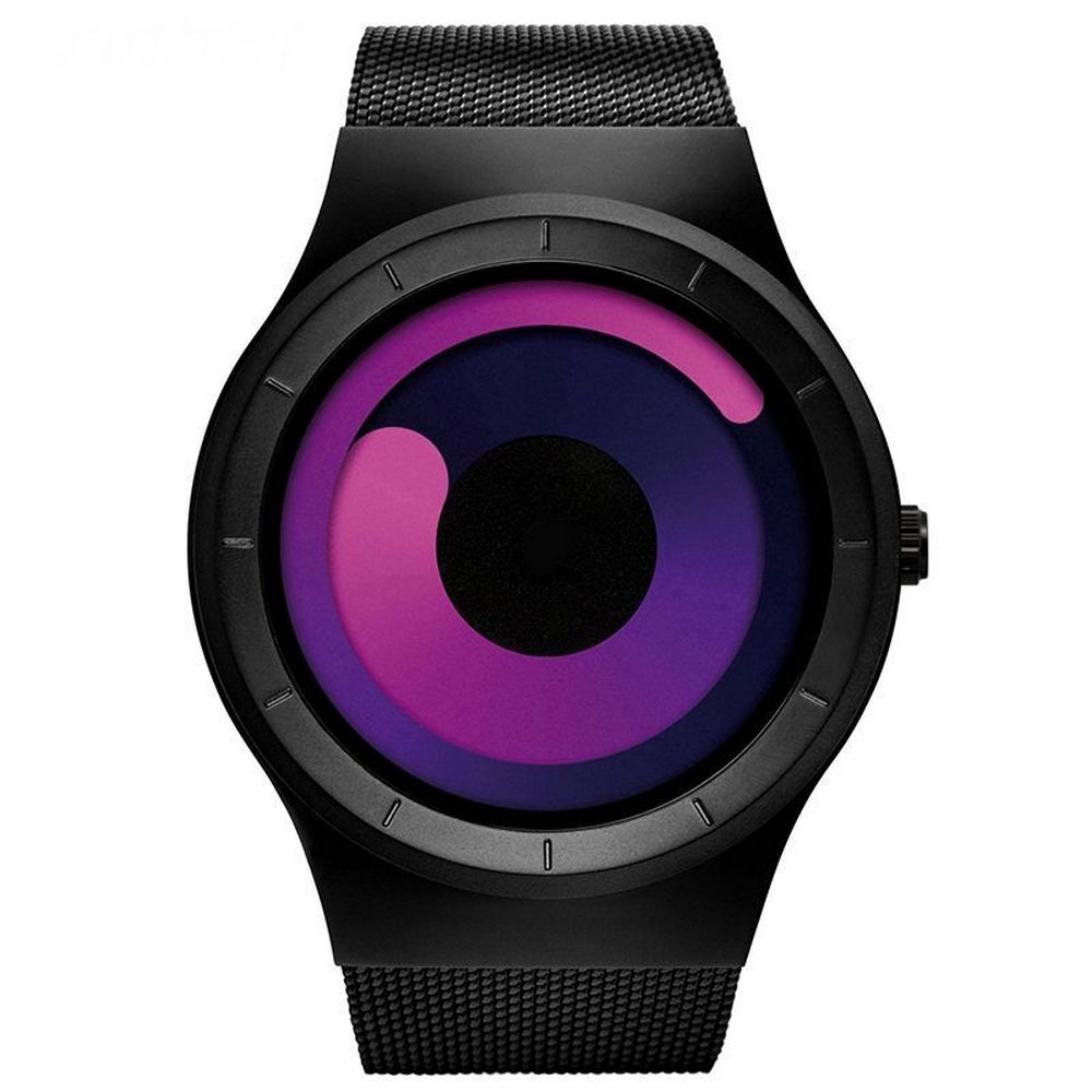 Cool Watch Saat - Siyah Mat Kasa - Siyah Kordon CooL Galaxy S Mor Ekran Unisex