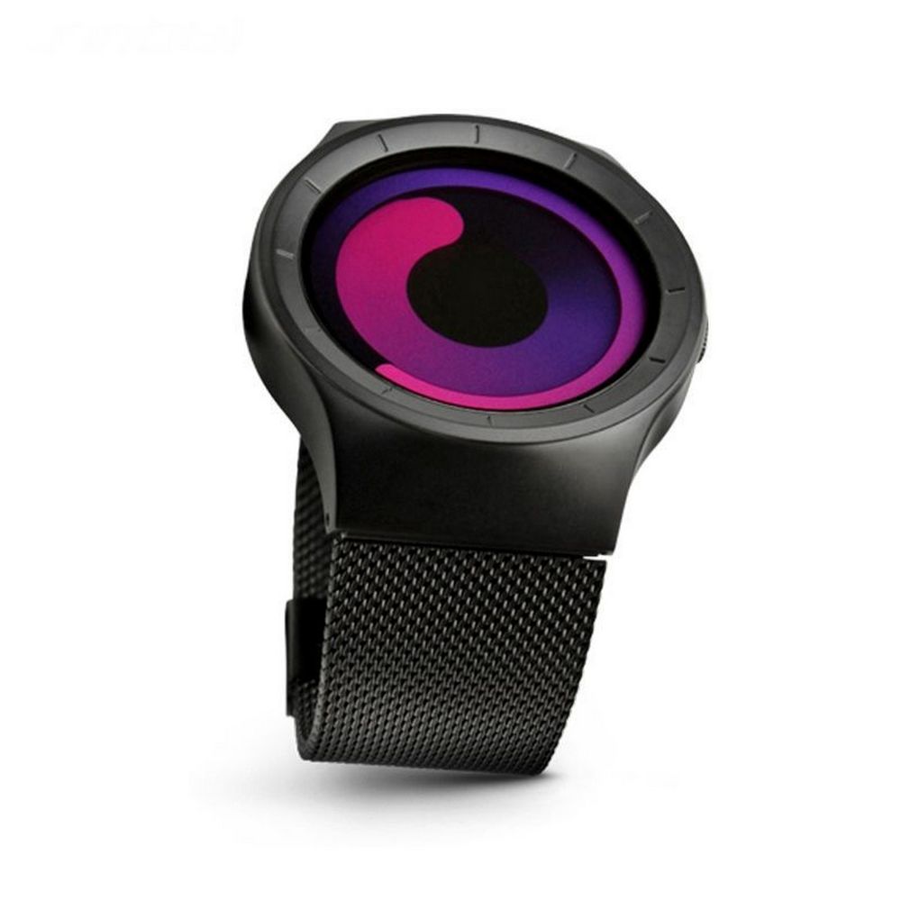 Cool Watch Saat - Siyah Mat Kasa - Siyah Kordon CooL Galaxy S Mor Ekran Unisex