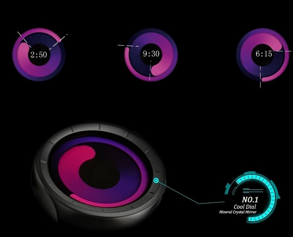 Cool Watch Saat - Siyah Mat Kasa - Siyah Kordon CooL Galaxy S Mor Ekran Unisex