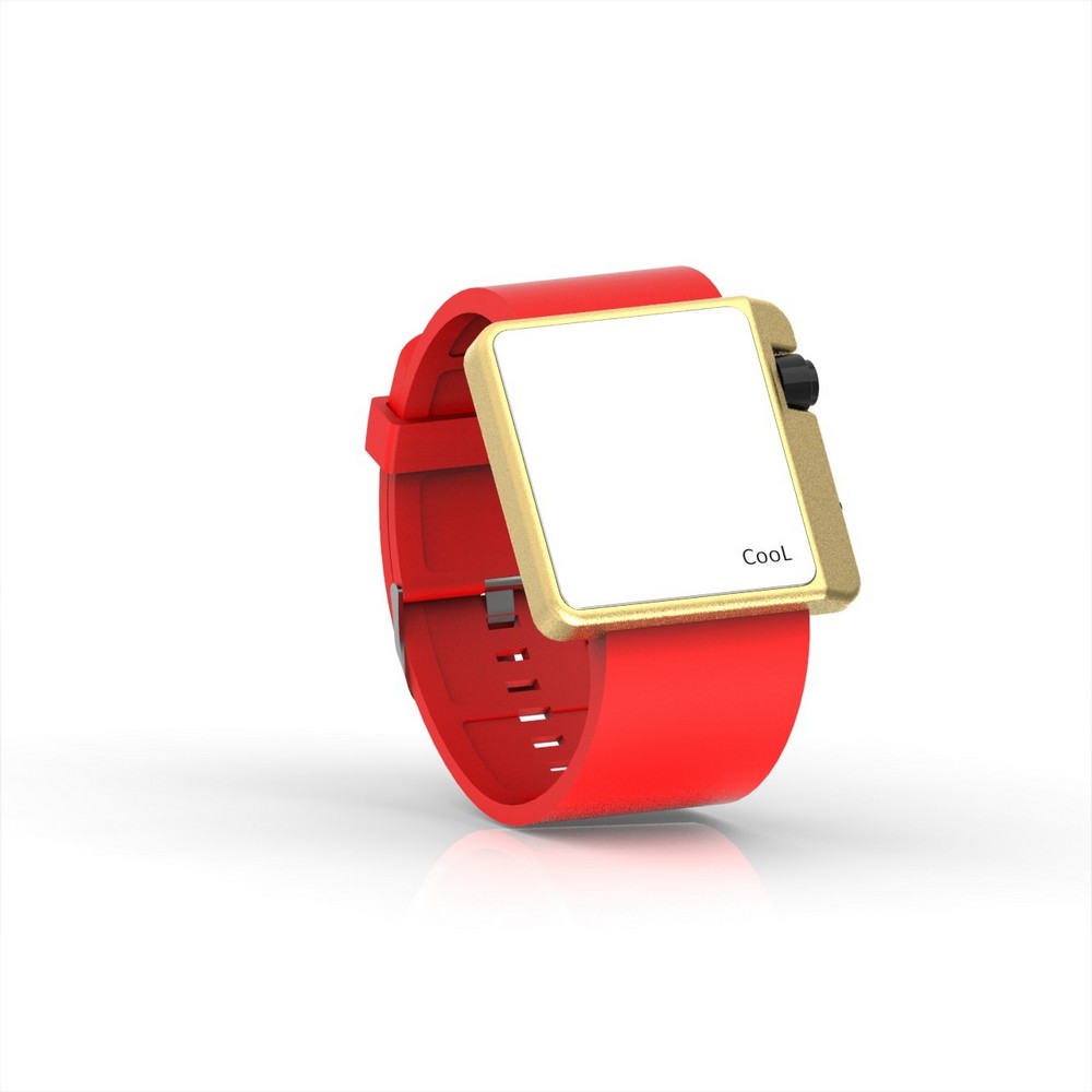 Cool Watch Saat - Gold Edition - Kırmızı Kayış Unisex