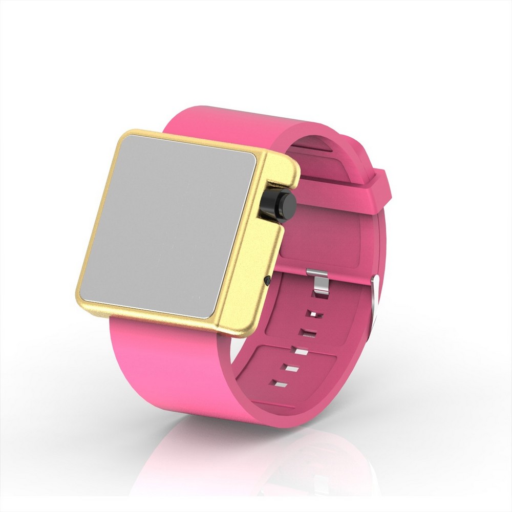 Cool Watch Saat - Gold Edition - Pembe Kayış Unisex