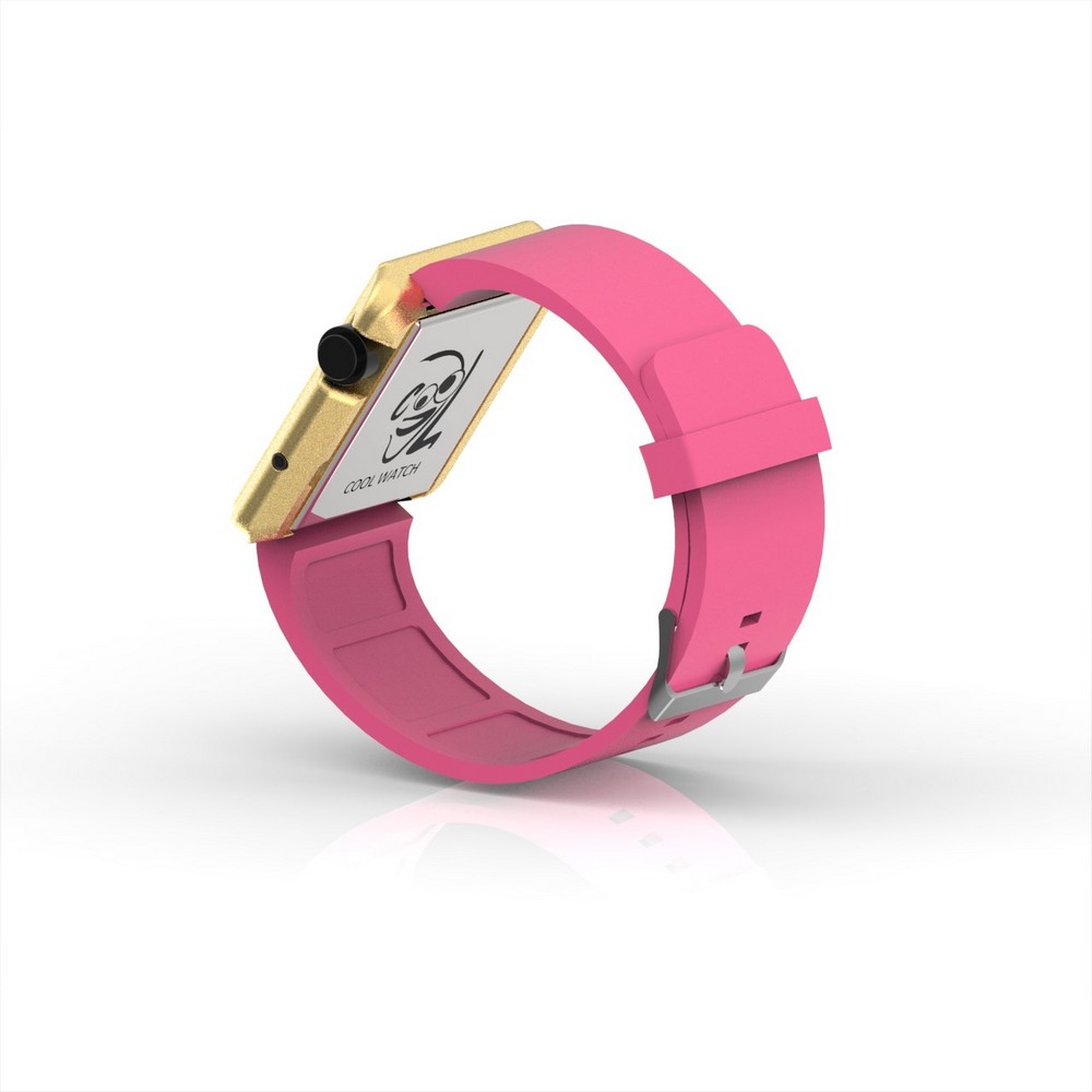 Cool Watch Saat - Gold Edition - Pembe Kayış Unisex