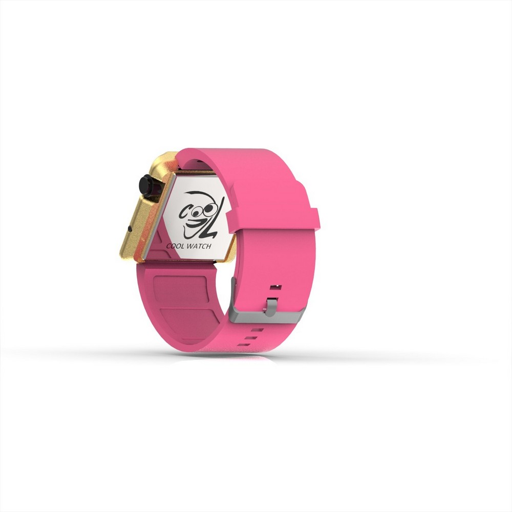 Cool Watch Saat - Gold Edition - Pembe Kayış Unisex