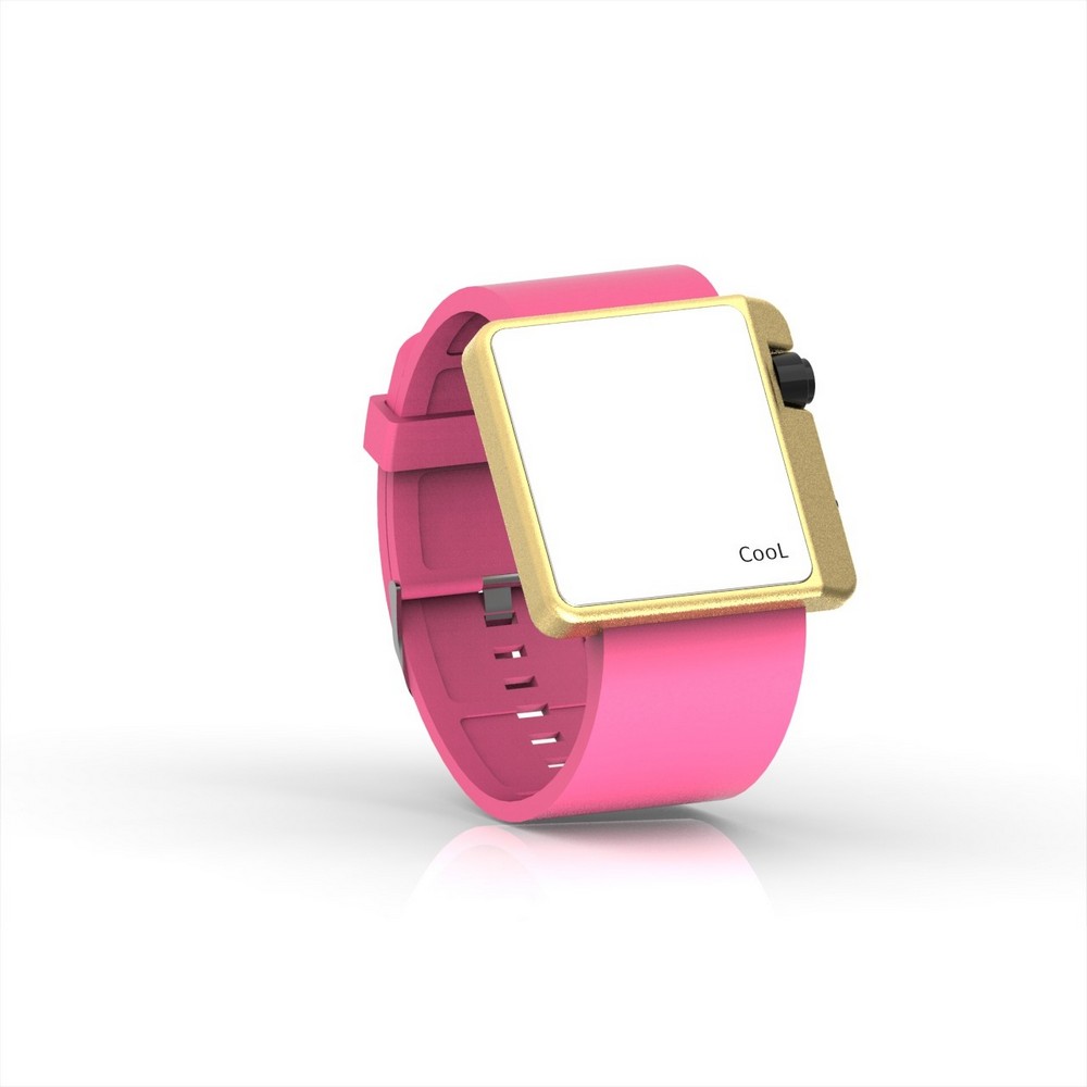 Cool Watch Saat - Gold Edition - Pembe Kayış Unisex