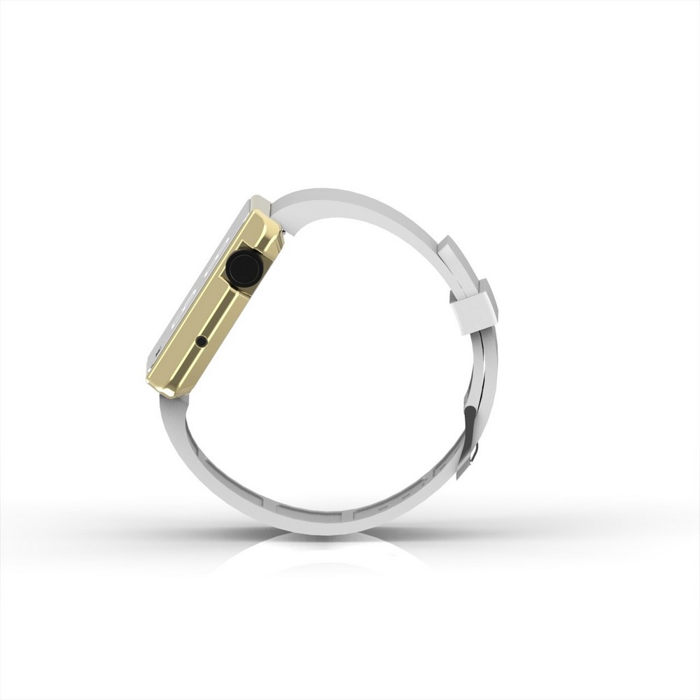 Cool Watch Saat - Gold Shiny Led Edition - Beyaz Kayış Unisex