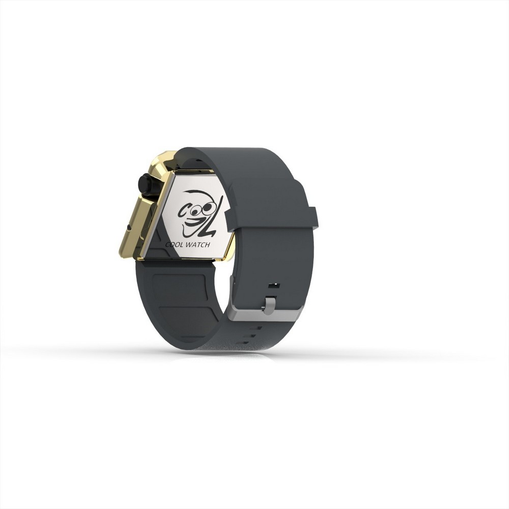 Cool Watch Saat - Gold Shiny Led Edition - Gri Kayış Unisex