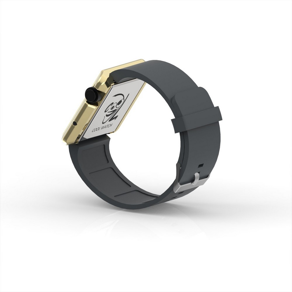 Cool Watch Saat - Gold Shiny Led Edition - Gri Kayış Unisex