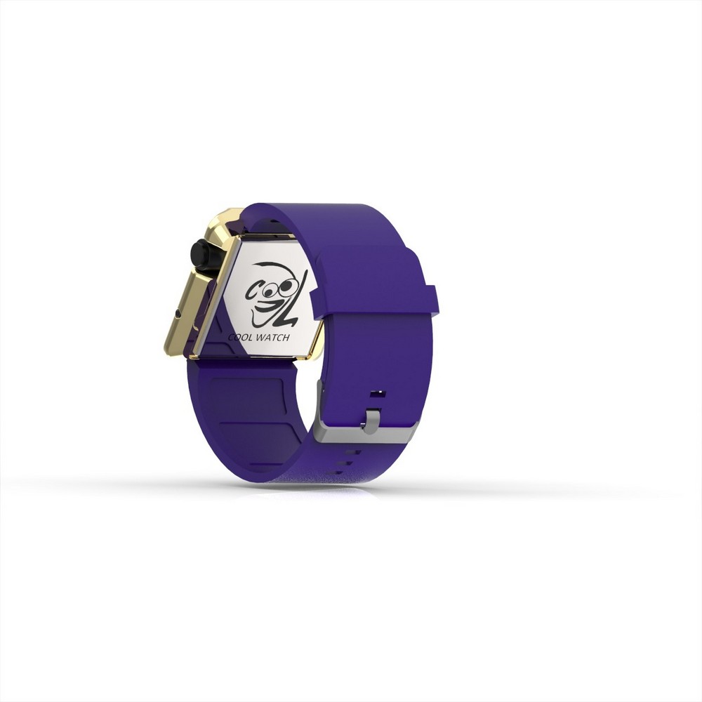 Cool Watch Saat - Gold Shiny Led Edition - Mor Kayış Unisex