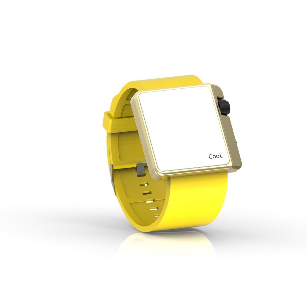 Cool Watch Saat - Gold Shiny Led Edition - Sarı Kayış Unisex