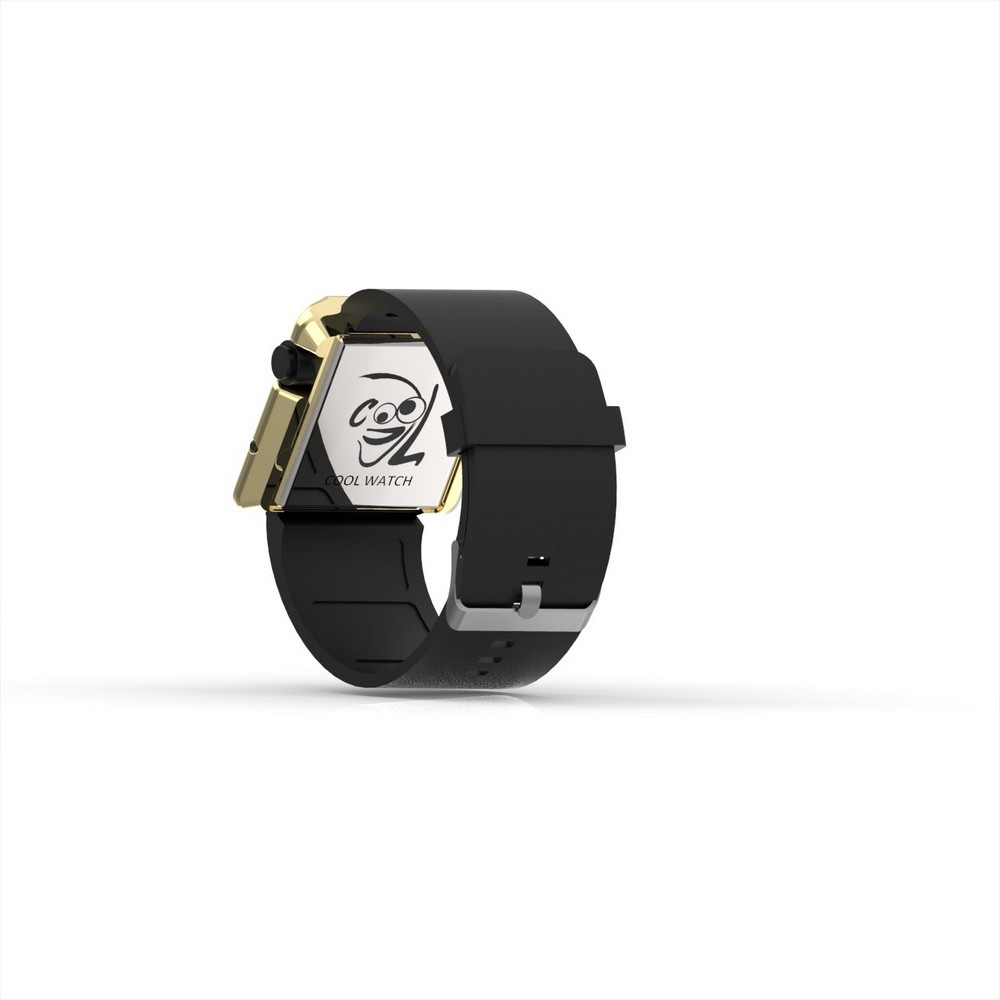 Cool Watch Saat - Gold Shiny Led Edition - Siyah Kayış Unisex