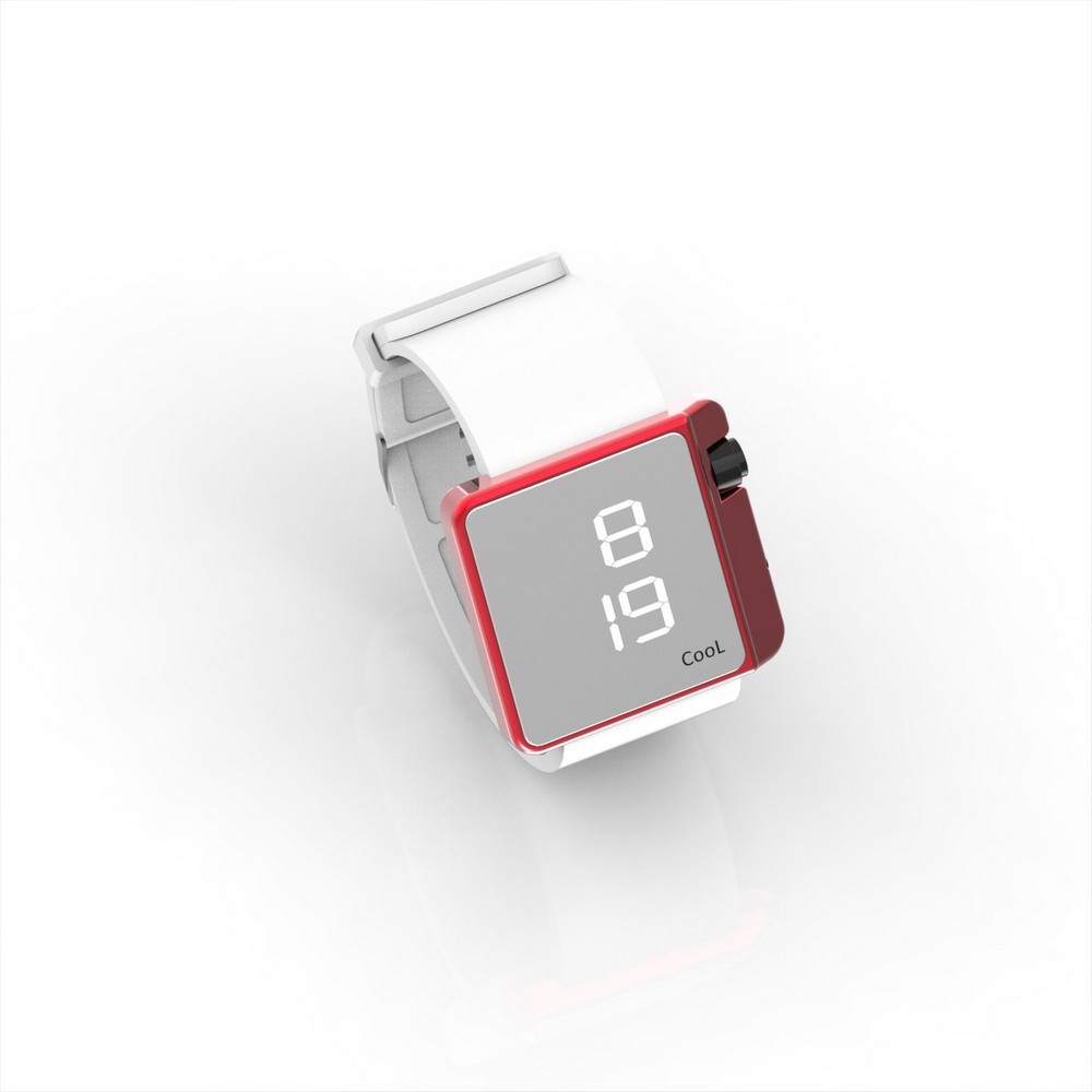 Cool Watch Saat - Kırmızı Edition - Beyaz Kayış Unisex