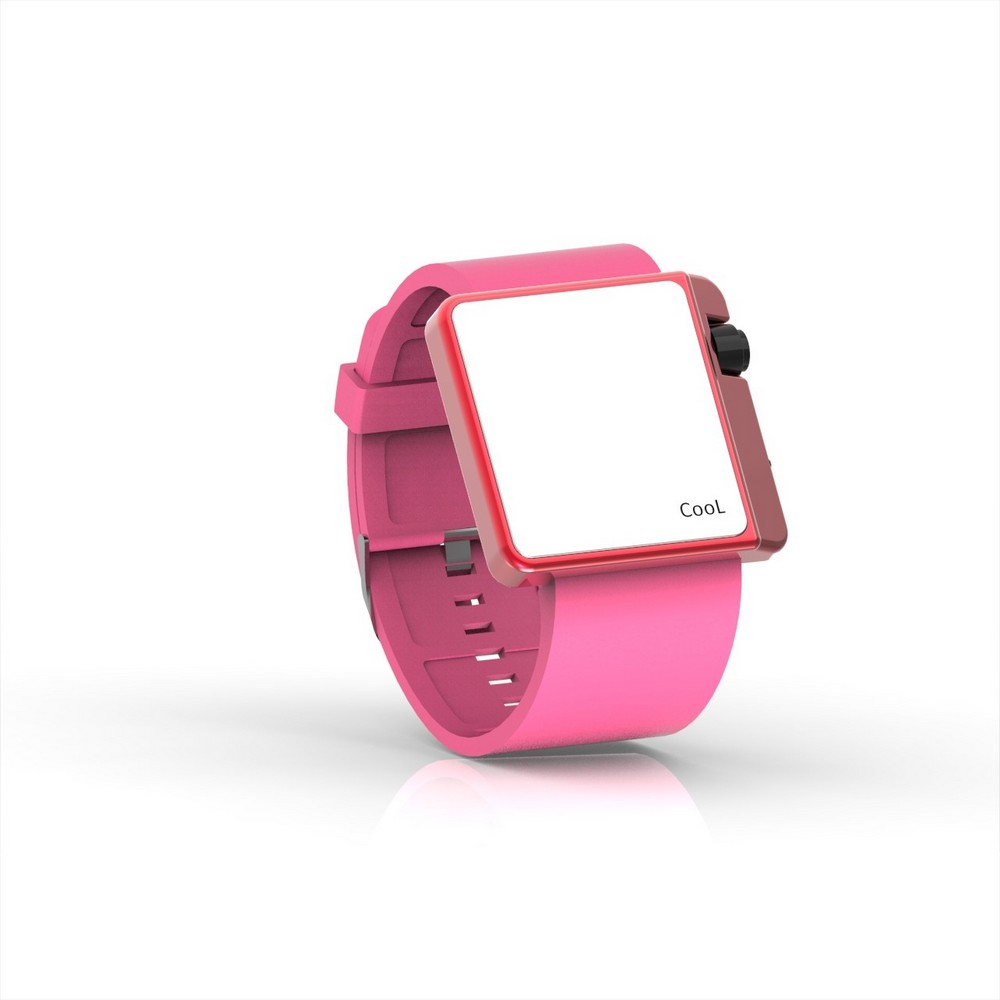 Cool Watch Saat - Kırmızı Edition - Pembe Kayış Unisex