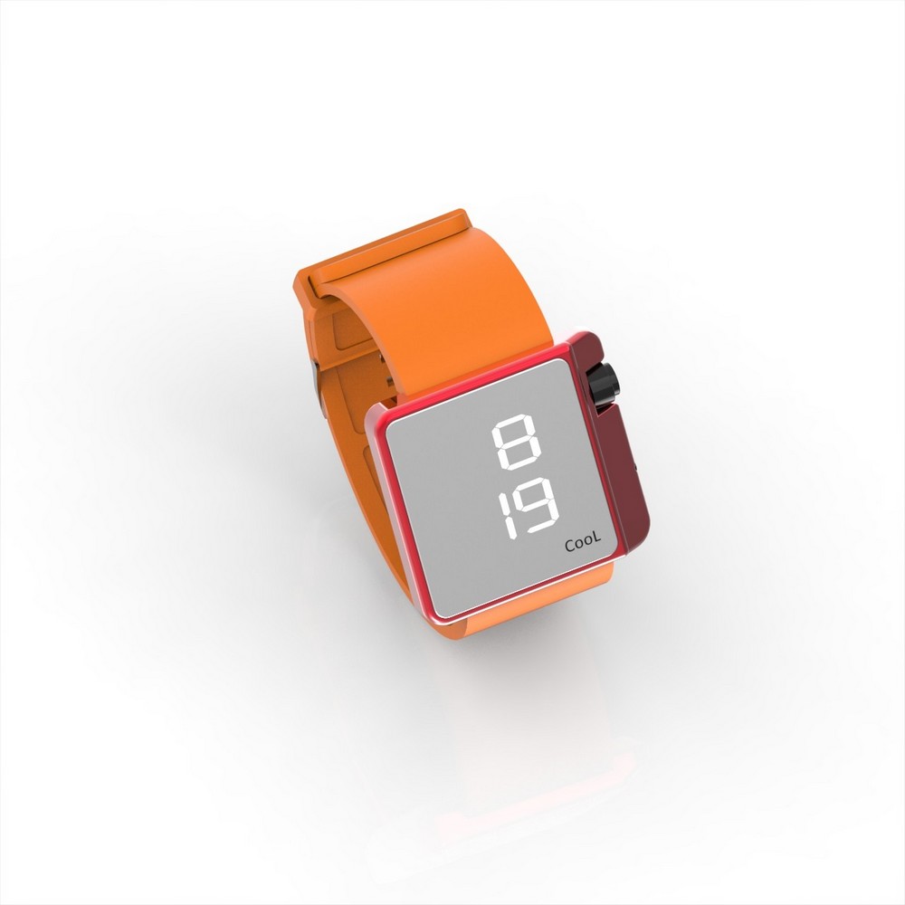 Cool Watch Saat - Kırmızı Edition - Turuncu Kayış Unisex
