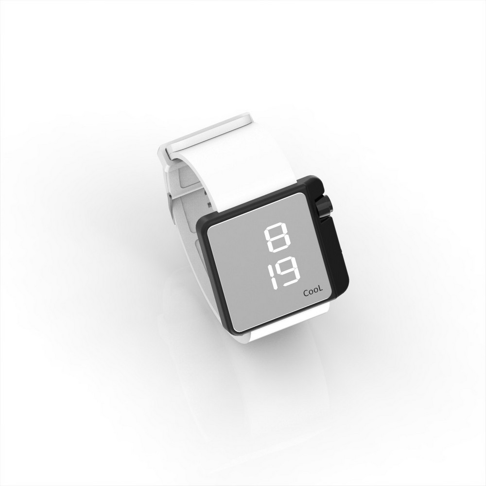 Cool Watch Saat - Siyah Edition - Beyaz Kayış Unisex