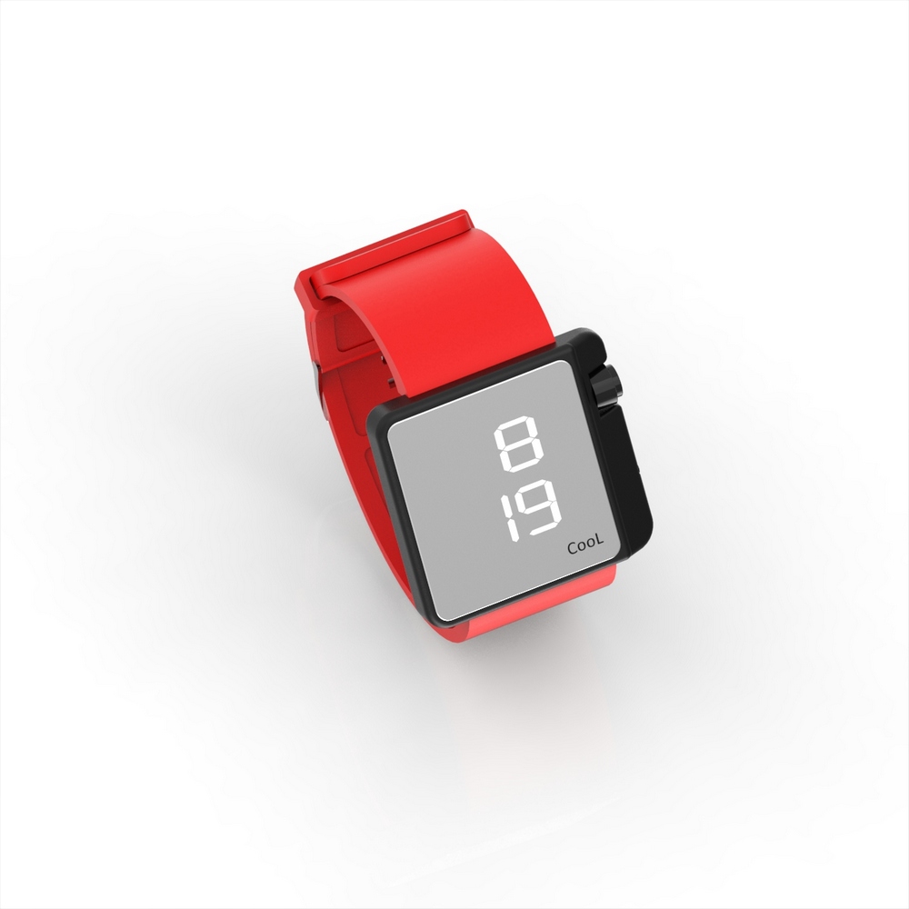 Cool Watch Saat - Siyah Edition - Kırmızı Kayış Unisex
